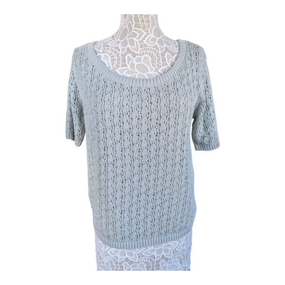 NEW SWTR Macrame Short Sleeve Crew 901 | MIST M - Picture 2 of 8